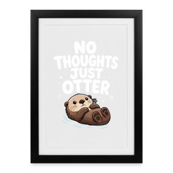 No thoughts, just otters. Cutter, funnier - Framed poster (27 × 37 cm) - black - Front