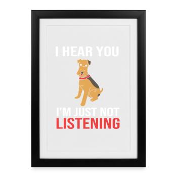 Airedale Terrier - Affiche encadrée (27 × 37 cm) - noir - Devant