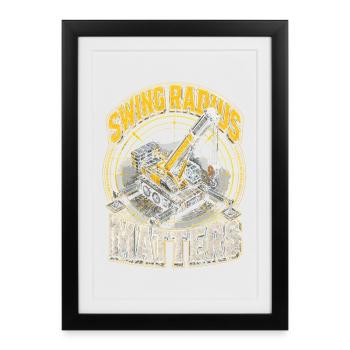 Crane Operator Crane Operator Swing Radius Matters - Framed poster (27 × 37 cm) - black - Front