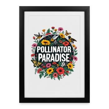 Jardin du Paradis des pollinisateurs - Affiche encadrée (27 × 37 cm) - noir - Devant