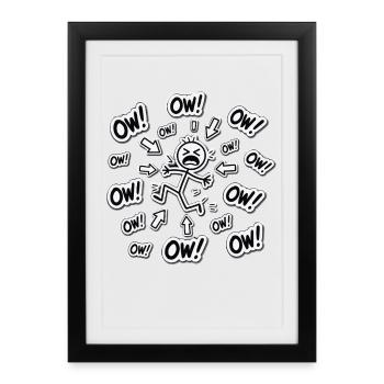 Ouch I hurt all over | Humor Back Pain Body - Framed poster (27 × 37 cm) - black - Front