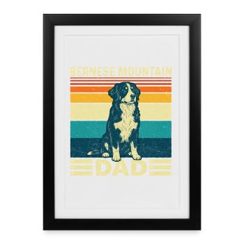 Papa Bernois des montagnes Fier Papa Berner - Affiche encadrée (27 × 37 cm) - noir - Devant