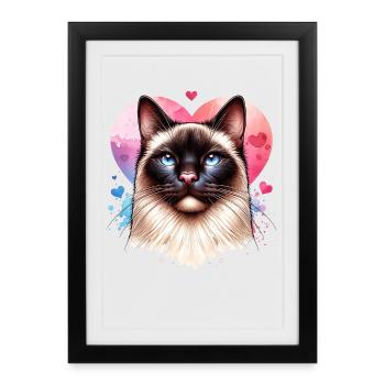 Siamese cat - Framed poster (27 × 37 cm) - black - Front