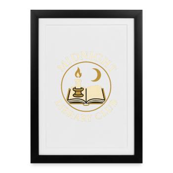 Midnight Library Club Logo - Framed poster (27 × 37 cm) - black - Front