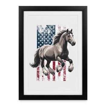 Draft belge US Belgisches Zugpferd - Affiche encadrée (27 × 37 cm) - noir - Devant