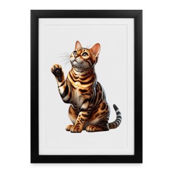 Bengalkatze Bengal Cat - Framed poster (27 × 37 cm) - black - Front