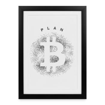 Bitcoin - Plan B - Crypto Gift - Framed poster (27 × 37 cm) - black - Front
