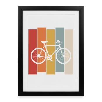 Retro Bicycle Design, Vintage Bike Cyclist - Framed poster (27 × 37 cm) - black - Front