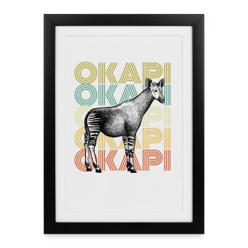 Okapi Retro Geometric Typography - Framed poster (27 × 37 cm) - black - Front