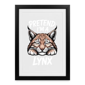 Lynx Dictions Lynx Drôle de cadeau de lynx - Affiche encadrée (27 × 37 cm) - noir - Devant