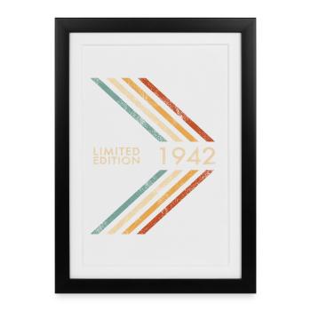 Édition limitée 1942 Anniversaire Hommes, Rétro féminin - Affiche encadrée (27 × 37 cm) - noir - Devant