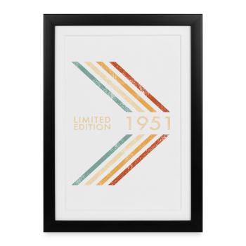 Édition limitée 1951 Anniversaire Hommes, Rétro Femmes - Affiche encadrée (27 × 37 cm) - noir - Devant