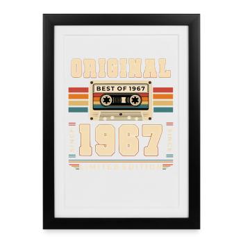 59e anniversaire Gift Man cassette Best of 1967 - Affiche encadrée (27 × 37 cm) - noir - Devant