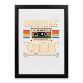61e anniversaire Gift Man cassette Best of 1965 - Affiche encadrée (27 × 37 cm) - noir - Devant