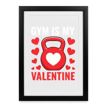 Kettlebell Heart Valentine's Day Fitness - Framed poster (27 × 37 cm) - black - Front