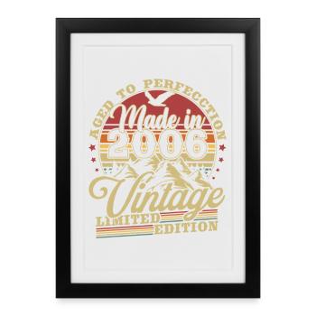 Cadeau vintage d’anniversaire 2006 - Affiche encadrée (27 × 37 cm) - noir - Devant
