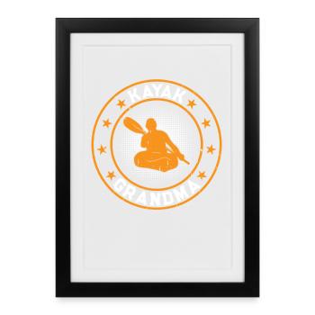 Kayak Grand-père Kayak Grand-père Kayakiste - Affiche encadrée (27 × 37 cm) - noir - Devant