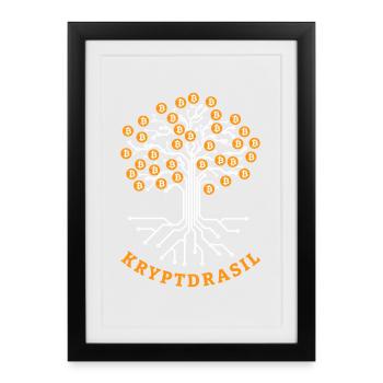 Kryptdrasil | Yggdrasil Bitcoin Pun - Framed poster (27 × 37 cm) - black - Front