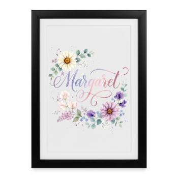 Lettrage de la couronne Margaret Blossom - Affiche encadrée (27 × 37 cm) - noir - Devant