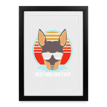 Pinscher nain - Affiche encadrée (27 × 37 cm) - noir - Devant