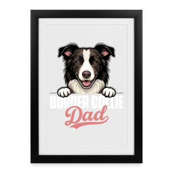 Border Collie Dad Sheepdog Agility Dog - Framed poster (27 × 37 cm) - black - Front