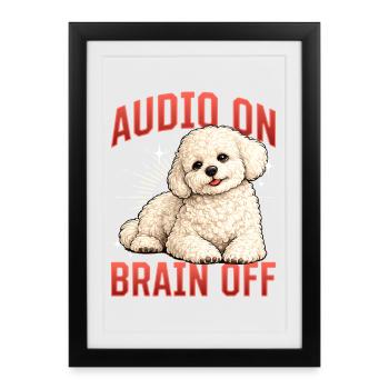 Race de chien Bichon Frisé - Affiche encadrée (27 × 37 cm) - noir - Devant