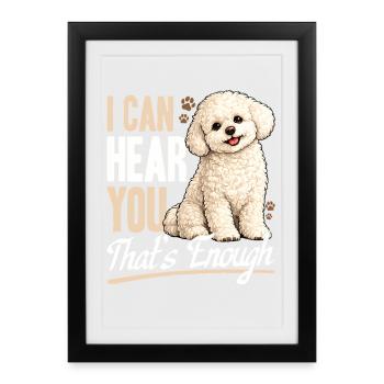 Race de chien Bichon Frisé - Affiche encadrée (27 × 37 cm) - noir - Devant