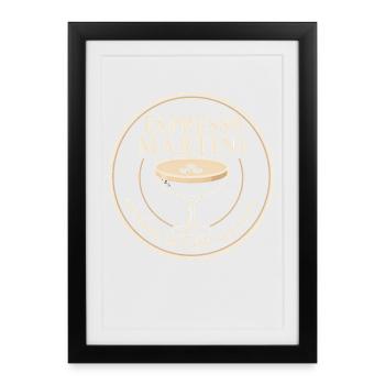 Espresso martini social club cocktail gift - Framed poster (27 × 37 cm) - black - Front