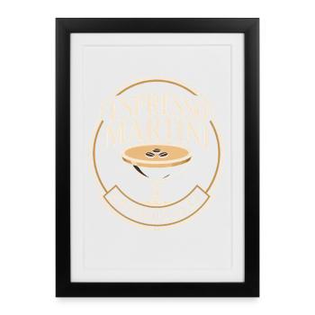 Espresso martini social club cocktail gift - Framed poster (27 × 37 cm) - black - Front