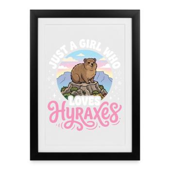 Juste une fille qui adore les hyraxes de roche. - Affiche encadrée (27 × 37 cm) - noir - Devant