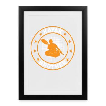 Kayak Frère Kayakiste Frère Kayakiste - Affiche encadrée (27 × 37 cm) - noir - Devant