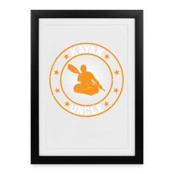 Kayak Oncle Kayak Oncle Kayakiste - Affiche encadrée (27 × 37 cm) - noir - Devant