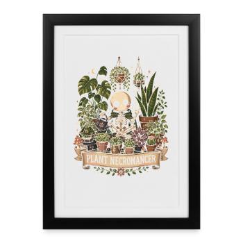 Plant Necromancer Skeleton Houseplant Goth - Framed poster (27 × 37 cm) - black - Front