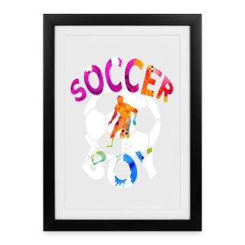 FUßBALLER SOCCER BOY FUßBALL - Framed poster (27 × 37 cm) - black - Front