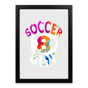 8 YEARS FOOTBALLER NUMBER 8 FOOTBALL 8TH BIRTHDAY - Framed poster (27 × 37 cm) - black - Front