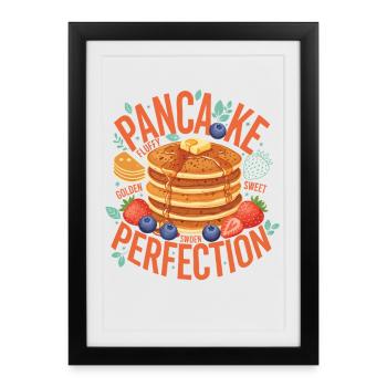 Breakfast Pancake Perfection Brunch Coffee - Framed poster (27 × 37 cm) - black - Front