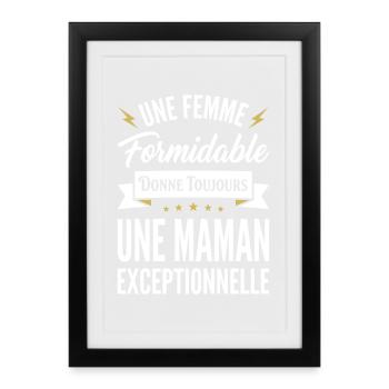 Femme Formidable Maman Exceptionnelle Cadeau - Affiche encadrée (27 × 37 cm) - noir - Devant