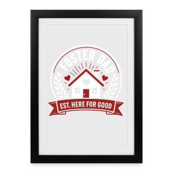 Emblème d’amour de la maison de famille d’accueil - Affiche encadrée (27 × 37 cm) - noir - Devant