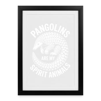 Pangolin Sayings Pine Cone Gift - Framed poster (27 × 37 cm) - black - Front