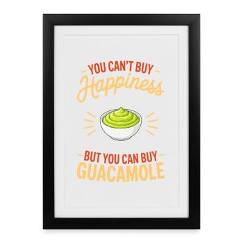 Cadeau de trempette guacamole et avocat - Affiche encadrée (27 × 37 cm) - noir - Devant