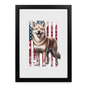 Dingo, chien sauvage australien des États-Unis - Affiche encadrée (27 × 37 cm) - noir - Devant