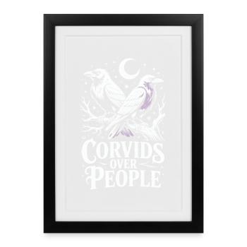 Corvids about people - Framed poster (27 × 37 cm) - black - Front