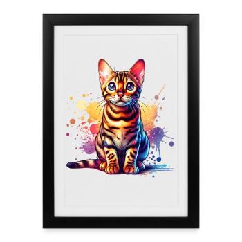 Bengal Cat Gift - Framed poster (27 × 37 cm) - black - Front