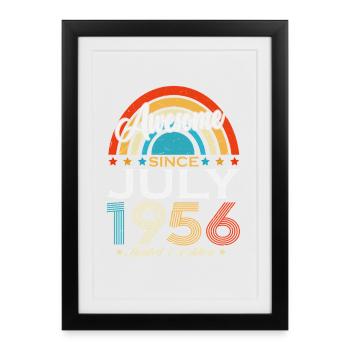 July 1956 Vintage Birthday Vintage Retro - Framed poster (27 × 37 cm) - black - Front