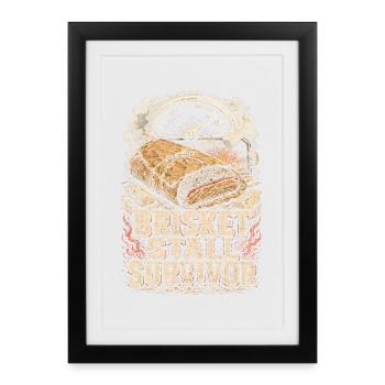 BBQ Competition Brisked Stall Survivor - Framed poster (27 × 37 cm) - black - Front