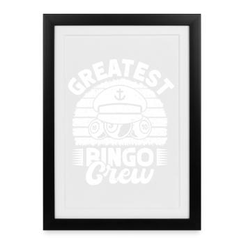 Bingo Joueur de Bingo Greatest Crew Bingo - Affiche encadrée (27 × 37 cm) - noir - Devant