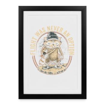 Courage des ratons laveurs : option Ne jamais s’échapper - Affiche encadrée (27 × 37 cm) - noir - Devant