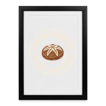 J’ai nourri mon levain avant de me servir de pain au levain drôle - Affiche encadrée (27 × 37 cm) - noir - Devant