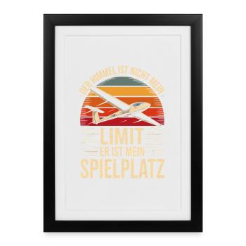  Der Himmel Ist Nicht Mein Limit Er Ist Mein - Gerahmtes Poster (27 × 37 cm) - Schwarz - Vorne