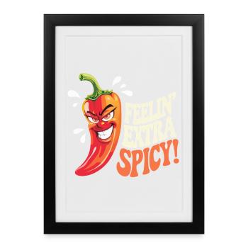 Cartoon au chili extra épicé - Affiche encadrée (27 × 37 cm) - noir - Devant